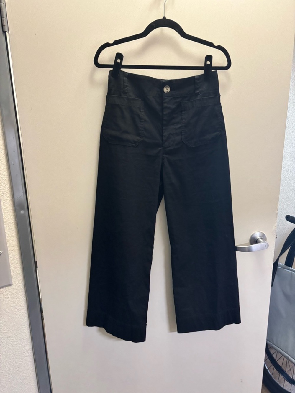 Maeve Black Pants with White Contrast Stitching